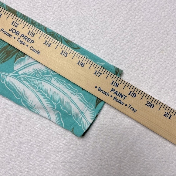 Talbots Pleated Palm Frond Tunic Top 3/4 Sleeve Turquoise, Brown, White Size MP - Picture 10 of 11